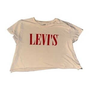 Levi's Short Sleeve Tee in Cream with Red Logo